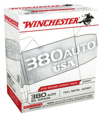 Winchester Usa 380 Acp 95gr - 200rd 5bx/cs Fmj Rn