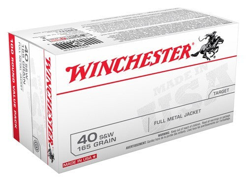 Winchester Usa 40sw 165gr Fmj - 100rd 5bx-cs Truncated Cone