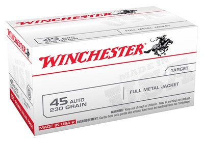 Winchester Usa 45 Acp 230gr - 100rd 5bx-cs Value Pack Fmj Rn