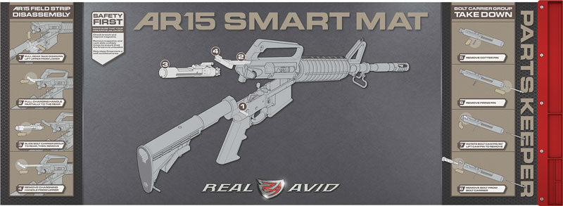 Real Avid Smart Mat Ar15 W- - Parts Keeper 43"x16" Neoprene