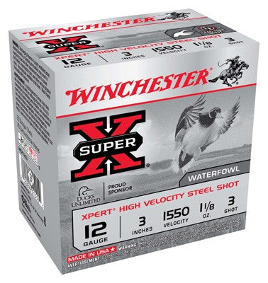 Winchester Xpert 12ga 3" 1550f - 25rd 10bx/cs Steel 1-1/8oz #3