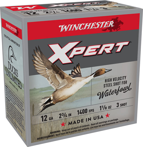 Winchester Xpert 12ga 1400f #3 - 25rd 10bx/cs 2.75" Steel 1-1/8