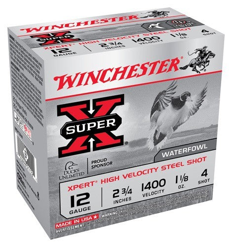 Winchester Xpert 12ga 1400f #4 - 25rd 10bx/cs 2.75" Steel 1-1/8