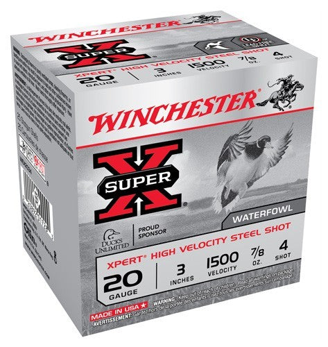 Winchester Xpert Steel 20ga 3" - 25rd 10bx-cs 1500fps 7-8oz #4 1