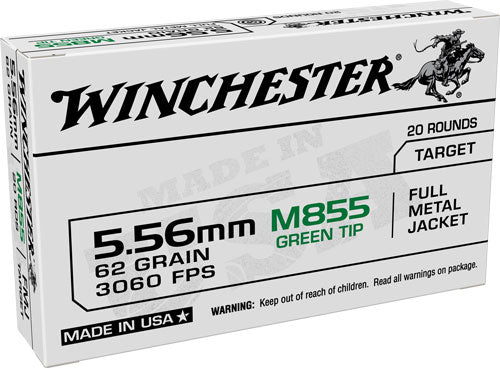 Winchester Usa 5.56x45 62gr - 20rd 50bx-cs Green Tip