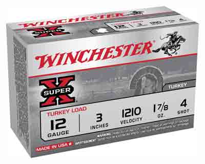 Winchester Super-x Trky 12ga 4 - 10rd 10bx-cs 3" 1210fp 1-7-8oz