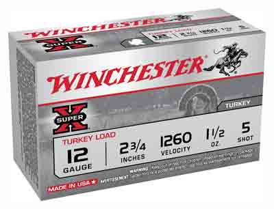 Winchester Super-x Trky 12ga 5 - 10bx-cs 2.75" 1260fps 1-1-2oz