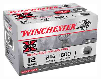 Winchester Super-x Slugs 12ga - 15rd 10bx-cs 2.75" 1600fps 1oz