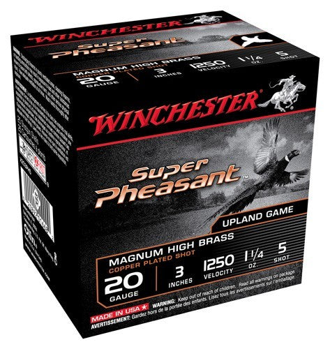 Winchester Super Pheasant 20ga - 1250fps 1-1/4oz 5 25rd 10bx/cs