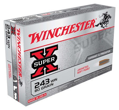 Winchester Super-x 243 Win - 80gr Jsp 20rd 10bx/cs