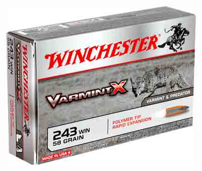 Winchester Varmint-x 243 Win - 58gr Poly Tipped 20rd 10bx/cs