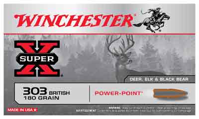 Winchester Super-x 303 British - 20rd 10bx-cs 180gr Power Point