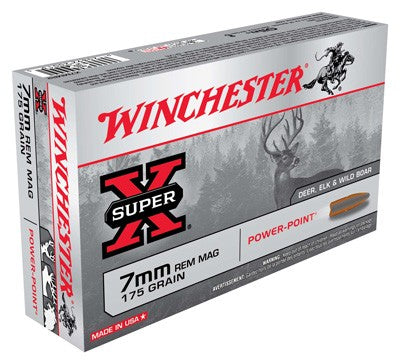 Winchester Super-x 7mm Rem Mag - 20rd 10bx/cs 175gr Power Point