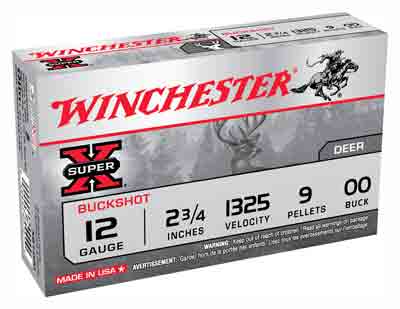 Winchester Super-x 12ga 2.75" - 5rd 50bx-cs 1325fps 00bk 9plts