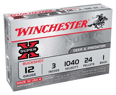 Winchester Super-x 12ga 3" - 5rd 50bx/cs 1040fps 1bk 24plts