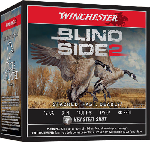 Winchester Blind Side 2 12ga. - 3" 25rd 10bx-ca 1-3-8oz #bb