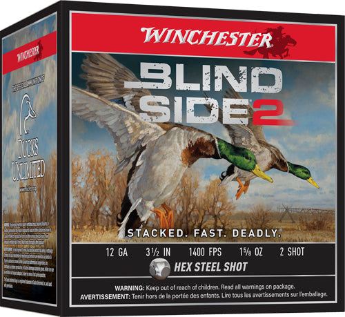 Winchester Blind Side 2 12ga. - 3.5" 1-5/8oz #2 25rd 10bx/cs