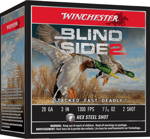 Winchester Blind Side 2 20ga - 3" 25rd 10bx/cs Fp 1-1/16oz