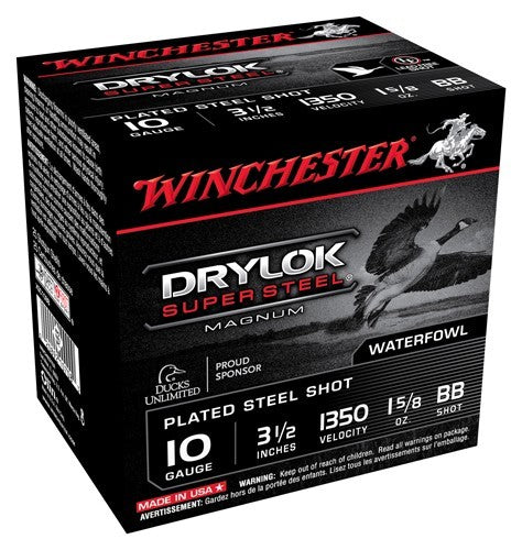 Winchester Drylok  10ga 1350fp - 25rd 10bx/cs 3.5" 1-5/8oz Bb