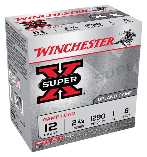 Winchester Super-x 12ga 2.75" - Case Lots 1290fps 1oz #8