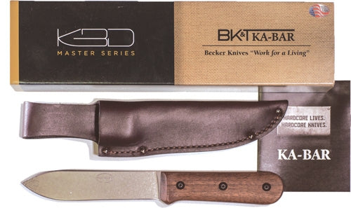 Ka-bar Becker Kephart Knife - 5.12" Bld Wlnt Hndle Lthr Shth