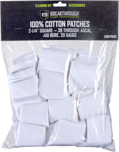 Breakthrough Cleaning Patches - 2 1/4" Square .38-.45 50 Pack