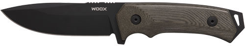 Woox Knife Rock 62 Fixed Blade - 4.25" Black Micarta Plain Hndl