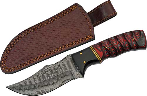 Szco Rite Edge 4" Buffalo Horn - -twisted Wood Damascus W-shth