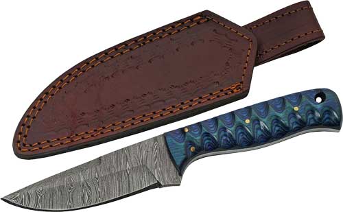 Szco Rite Edge 4" Blue Twisted - Wood Hunter Damascus W-shth