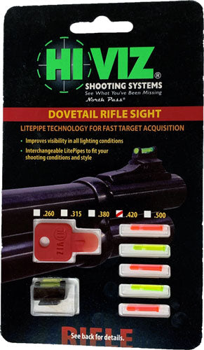 Hiviz Rifle Front Sight For - 3-8" Dovetail .420"