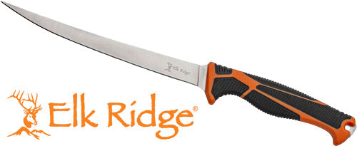 Mc Elk Ridge Trek 7" Fillet - Knife With Sheath Blk-org-ss