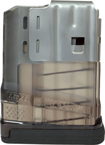 Lancer Magazine L7awm Sr-25 - 7.62x51 5rd Translucent Smoke