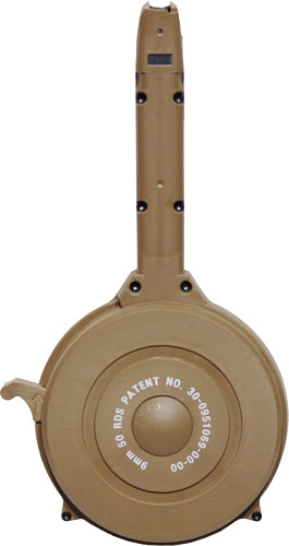 Iver Johnson Magazine Glock - 9mm 50rd Drum Tan Polymer