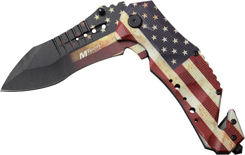 Mc Mtech 3.75" Drop Point - Folder W/cutter Us Flag/ss 1