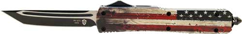 Templar Knife Slim Otf Wood Us - Flag 3.1" Black Tanto 1