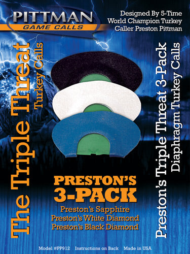 Pittman Game Calls Triple - Threat Combo Diaphram Pack