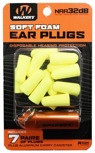 Walkers Ear Plugs Soft Foam - 32db 7-pair Blue W-carry Case