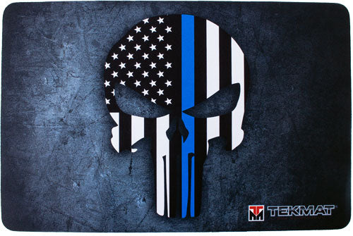 Tekmat Armorers Bench Mat - 11"x17" Punisher Blue Line