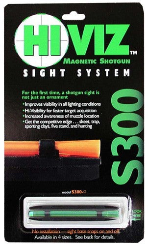 Hiviz Shotgun Front Sight - Magnetic Rib .218-.328" Green