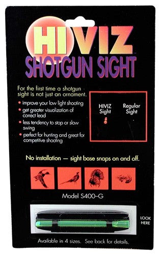 Hiviz Shotgun Front Sight - Magnetic Rib .328-.437" Green