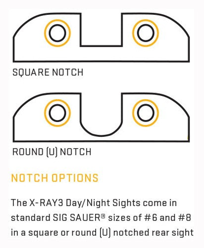 Sig Optics Pistol Sight Xray 3 - Tritium #6 Front #8 Rear Squ