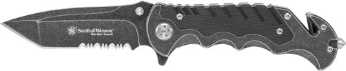 S&w Knife Border Guard 3.5" - Blade W-strap Cutter-gls Brekr