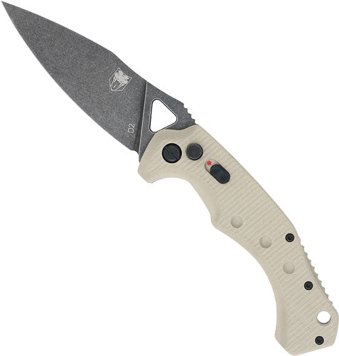 Cobratec Ryker Auto Folder - 3.75" Tan-black Stnwsh D2 Bld