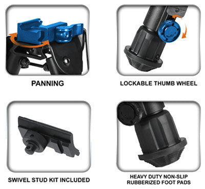 Utg Bipod Tactical Op 5.9-7.3" - Picatinny Mount W-stud Adapter 6