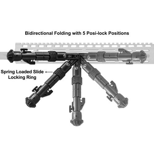 Utg Bipod Recon Flex M-lok - Matte Blk Center H 5.7"-8" 4