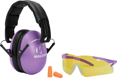Walkers Muff Shooting Passive - Youth Glasses-plugs 27db Purp